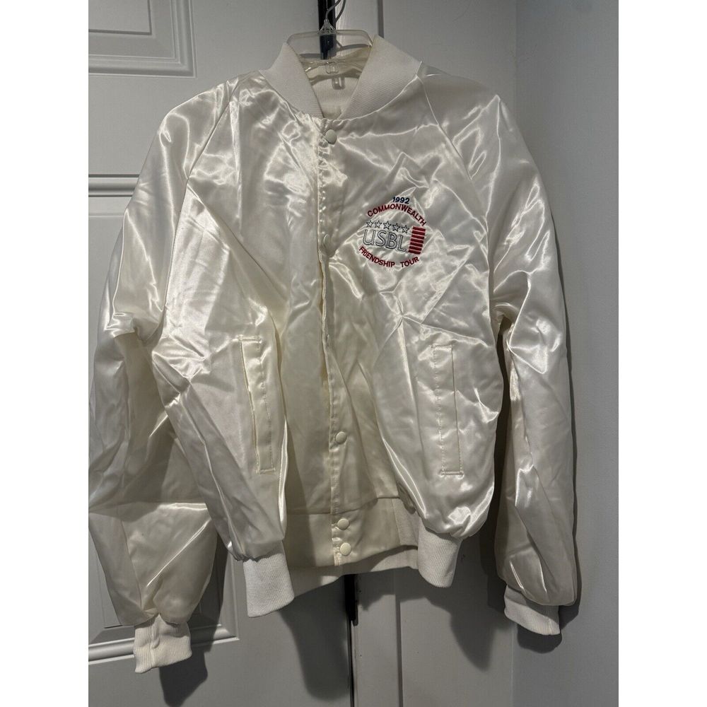 Vintage Usbl United States Basketball League Nylon 1992 Friendship Tour Jacket L